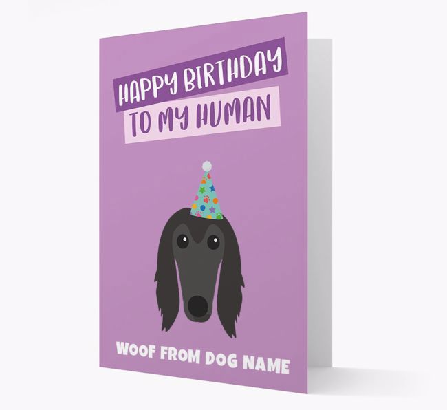 Personalized 'Happy Birthday To My Human' Card with {breedCommonName} Icon